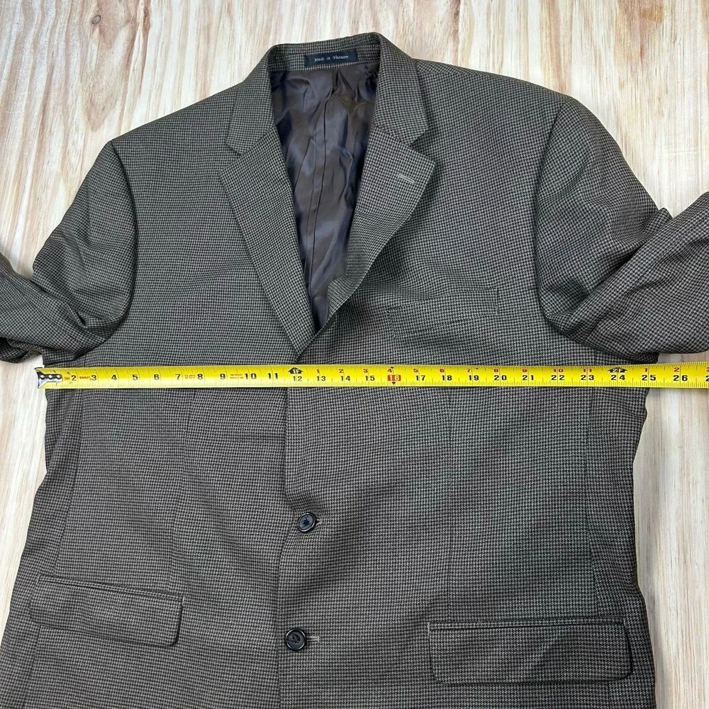 Lauren Ralph Lauren Blazer Mens 48R Brown Houndstooth Sport‎ Coat Jacket